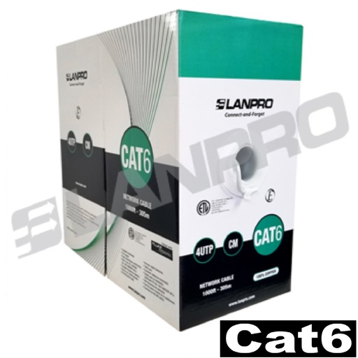 [UTP-305-LAN-CA6-1-2] BOBINA UTP CAT6 305MTS LANPRO AZUL 100% MOD. LP-C6M10BLB